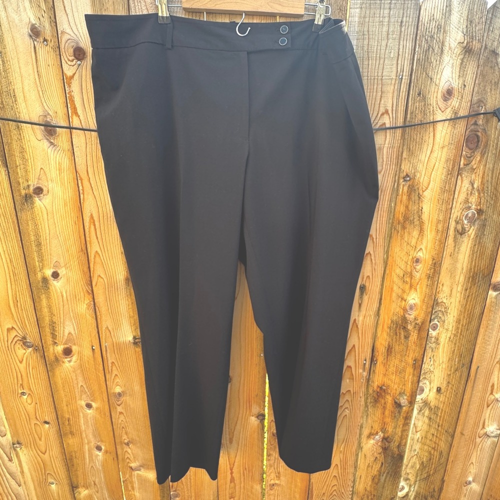 Calvin Klein Black Curvy Fit Trousers Women's Size 20W Plus Dress Pants